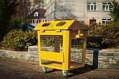 Контейнер для ТБО РСО сетчатый раздельного сбора мусора 1100 л желтый